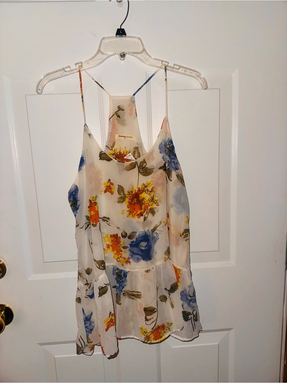 Floral Spaghetti-strap Newbury Kustoms medium top nwt